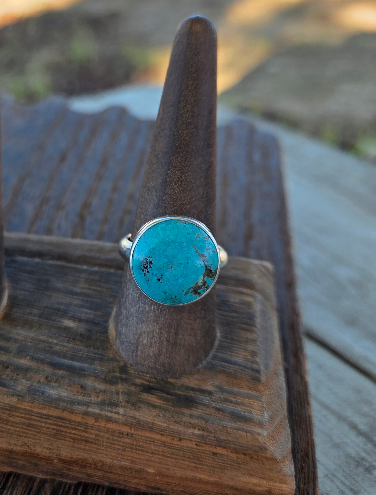 Kingman Turquoise & Sterling Silver Ring  Size 8.5